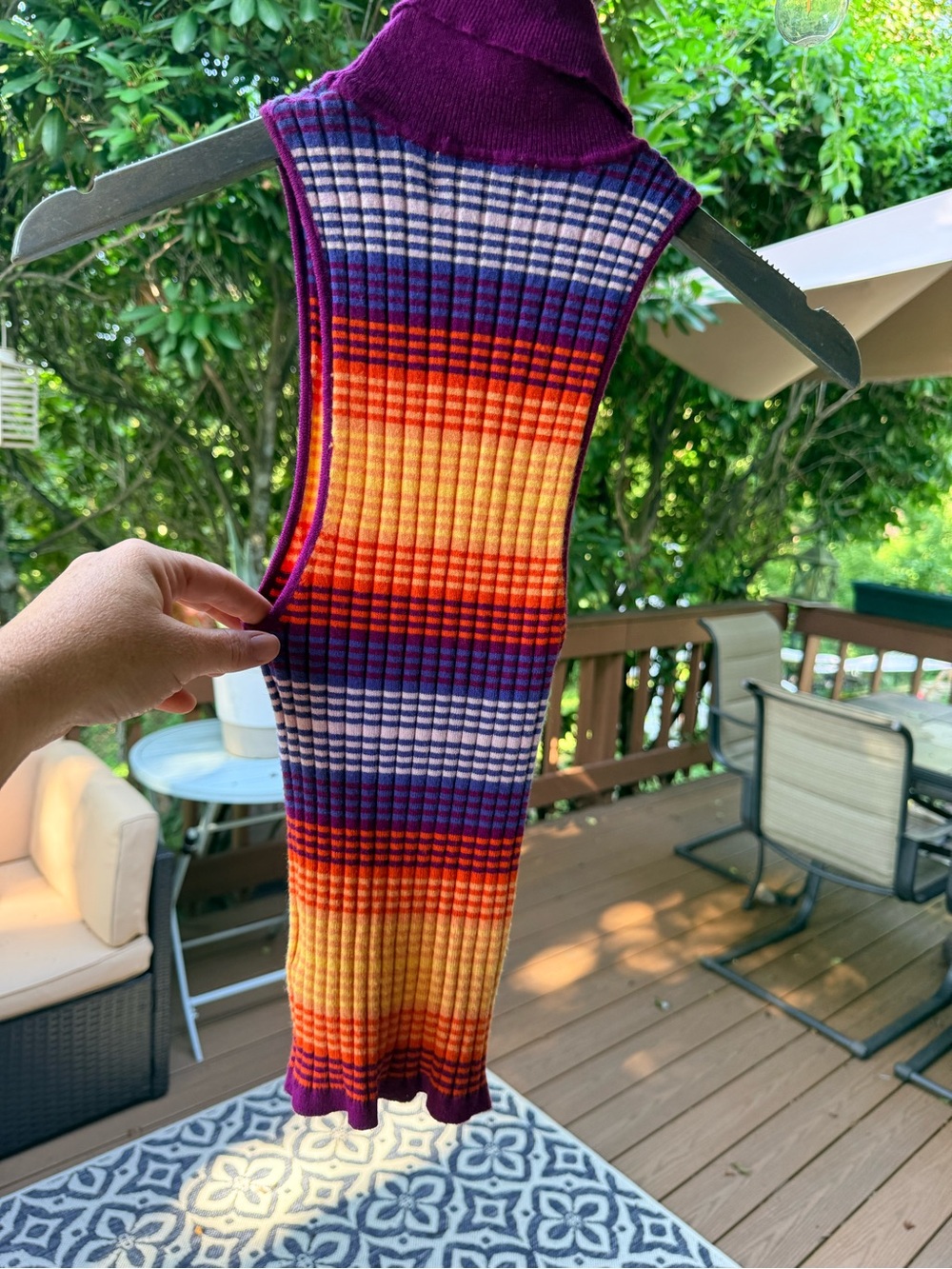 Urban Outfitters Striped Ribbed Tank in Purple, Orange, Yellow - Picture 7 of 7